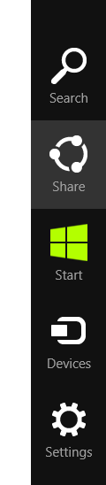 Windows 8 Charms Menu
