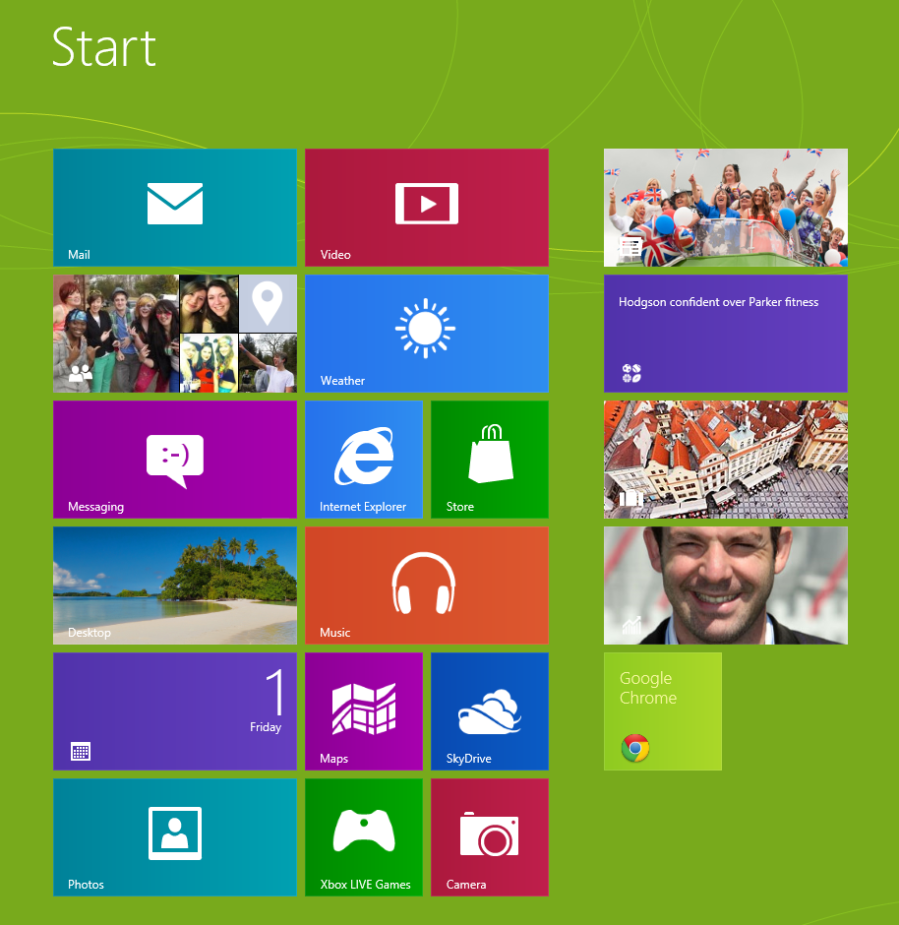 The Metro Start Screen