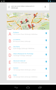 Google Search in Jelly Bean returning nearby restaurants